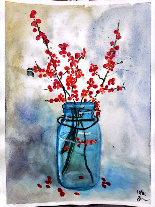 Berry Blossom On Monday - Lion Pride Art & Watercolors