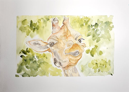 FRIENDLY GIRAFFE - Lion Pride Art & Watercolors